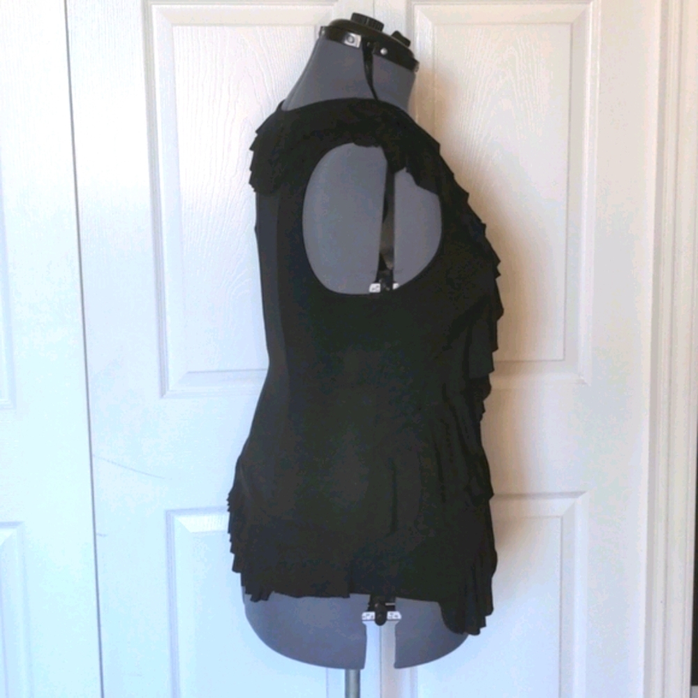 Calvin Klein Ruffled Black Tank Top - Picture 6 of 9